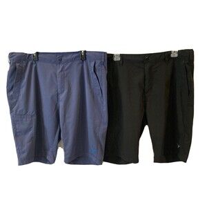 Old Navy Active Shorts Mens Size large Swim Blue Black Trunks 2 Pairs